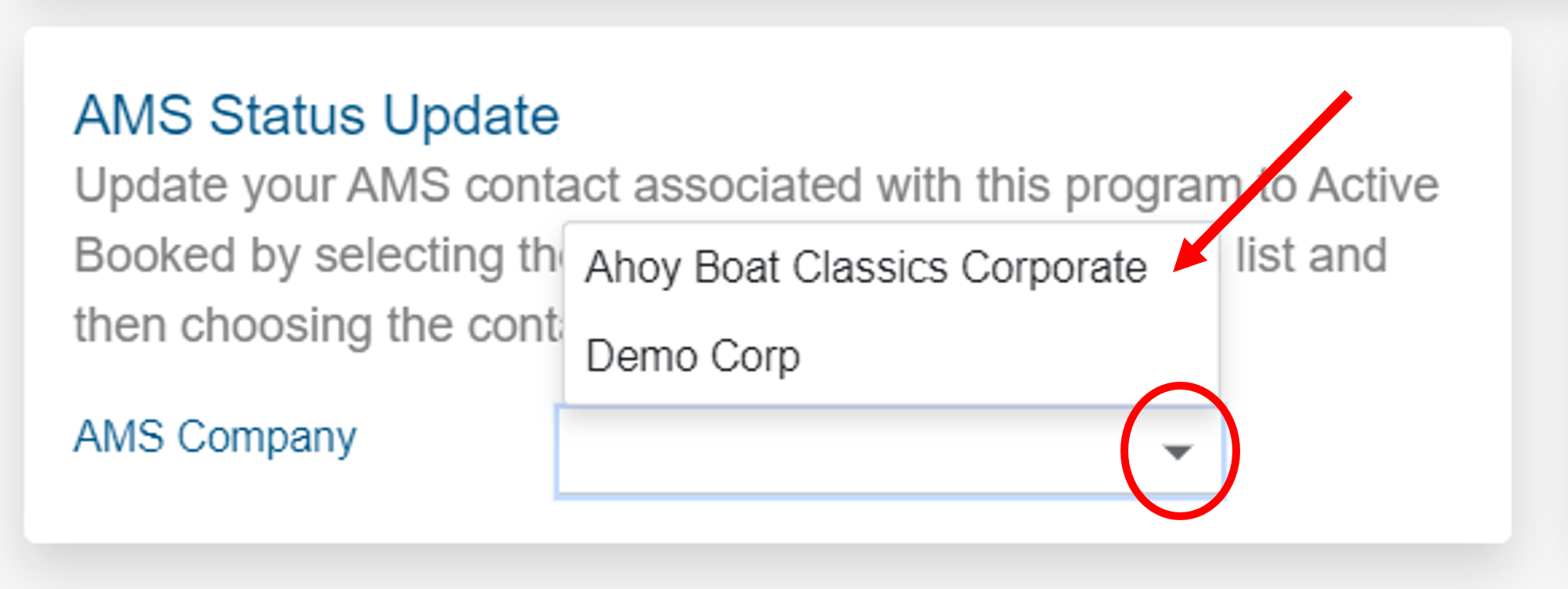 AMS Status Update - select client.png